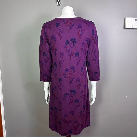 Gudrun Sjoden dress small purple long sleeve folk art Scandinavian comfy artsy - Picture 4 of 9